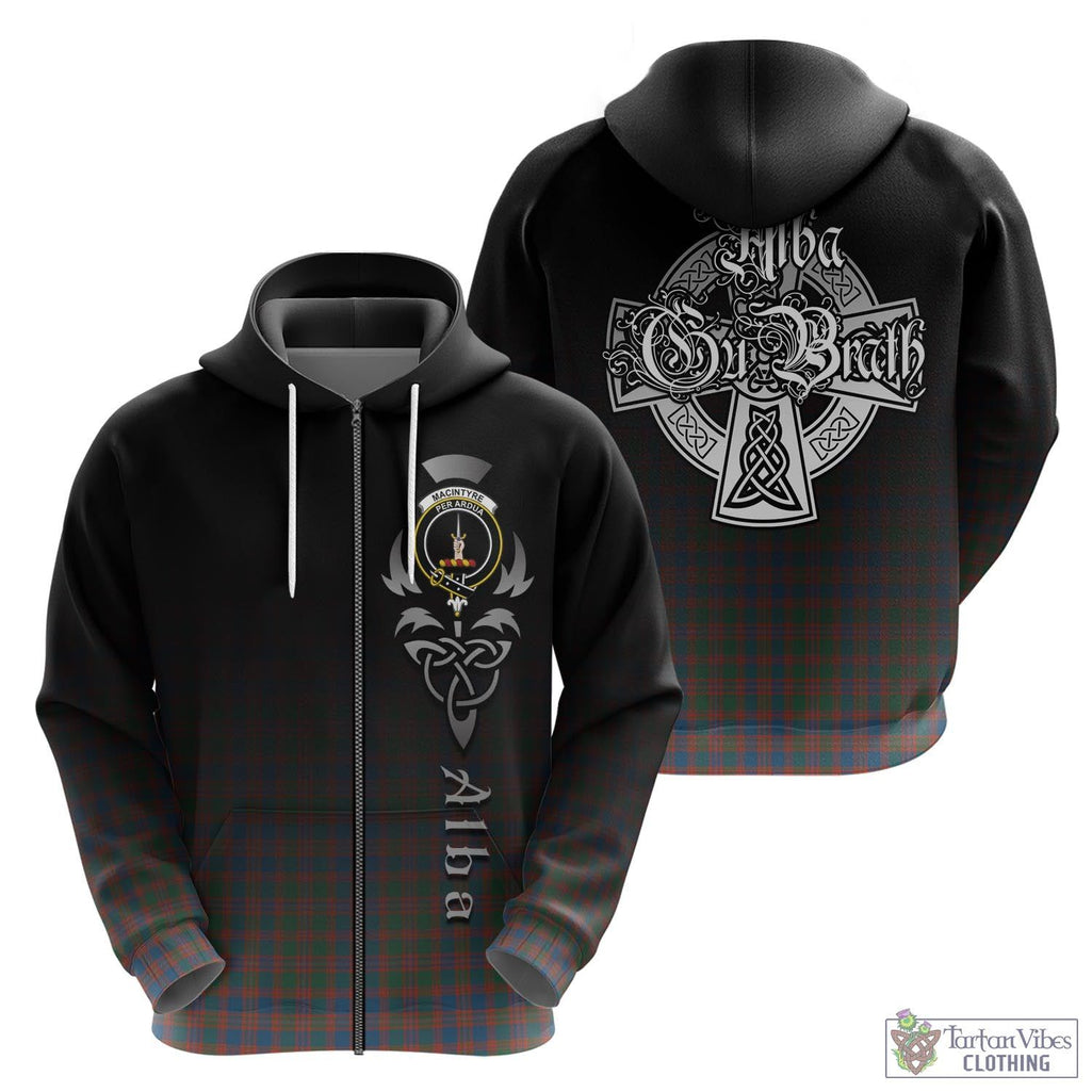 Tartan Vibes Clothing MacIntyre Ancient Tartan Hoodie Featuring Alba Gu Brath Family Crest Celtic Inspired