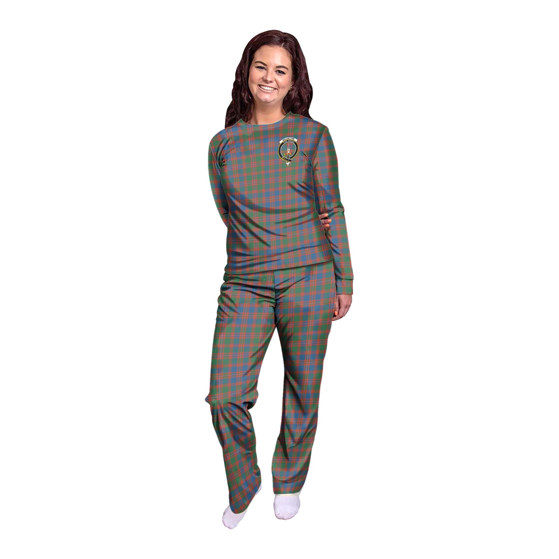 MacIntyre Ancient Tartan Pajamas Family Set with Family Crest - Tartanvibesclothing