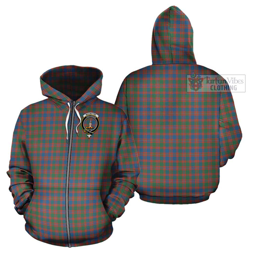 MacIntyre Ancient Tartan Cotton Hoodie with Family Crest Zip Hoodie - Tartan Vibes Clothing