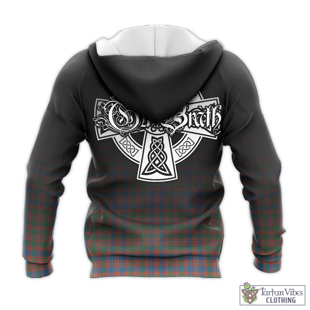 Tartan Vibes Clothing MacIntyre Ancient Tartan Knitted Hoodie Featuring Alba Gu Brath Family Crest Celtic Inspired