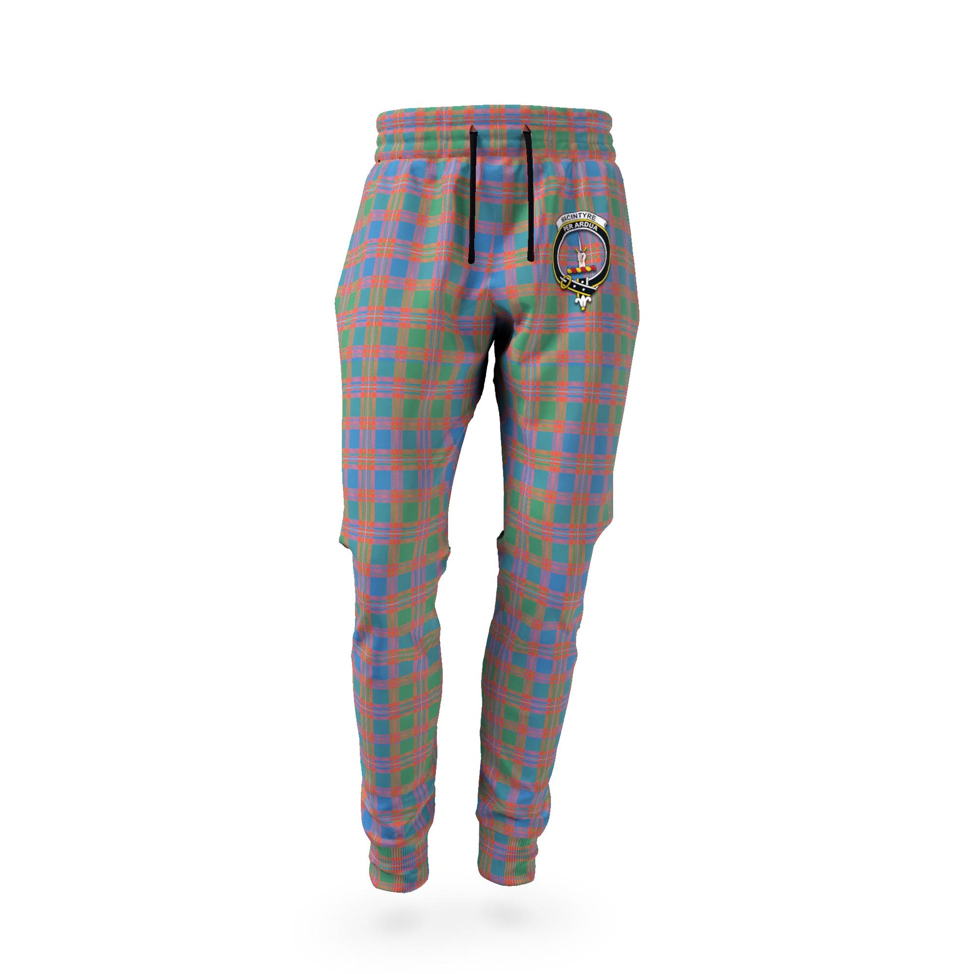 MacIntyre Ancient Tartan Joggers Pants with Family Crest - Tartan Vibes Clothing