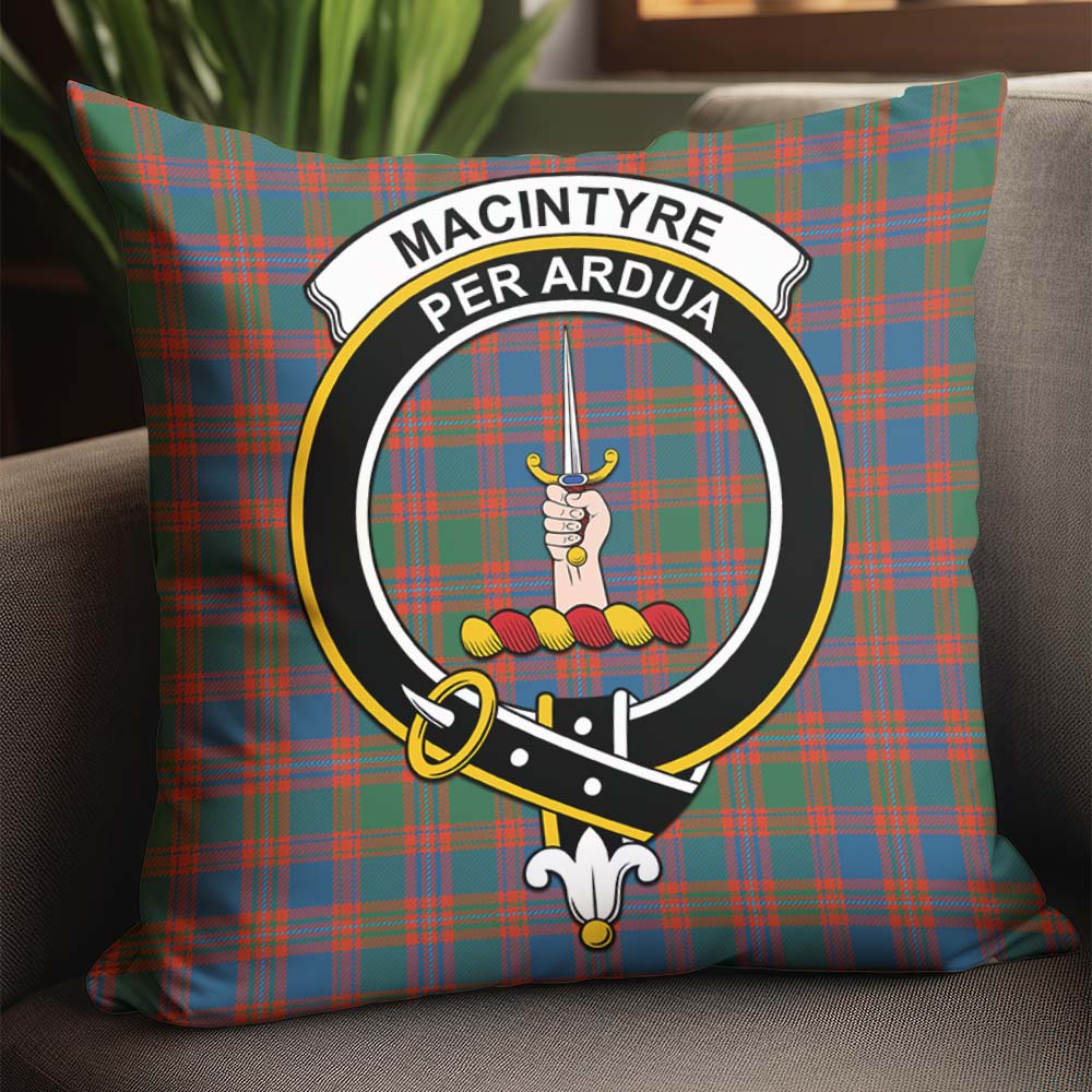 MacIntyre Ancient Tartan Pillow Cover with Family Crest - Tartanvibesclothing