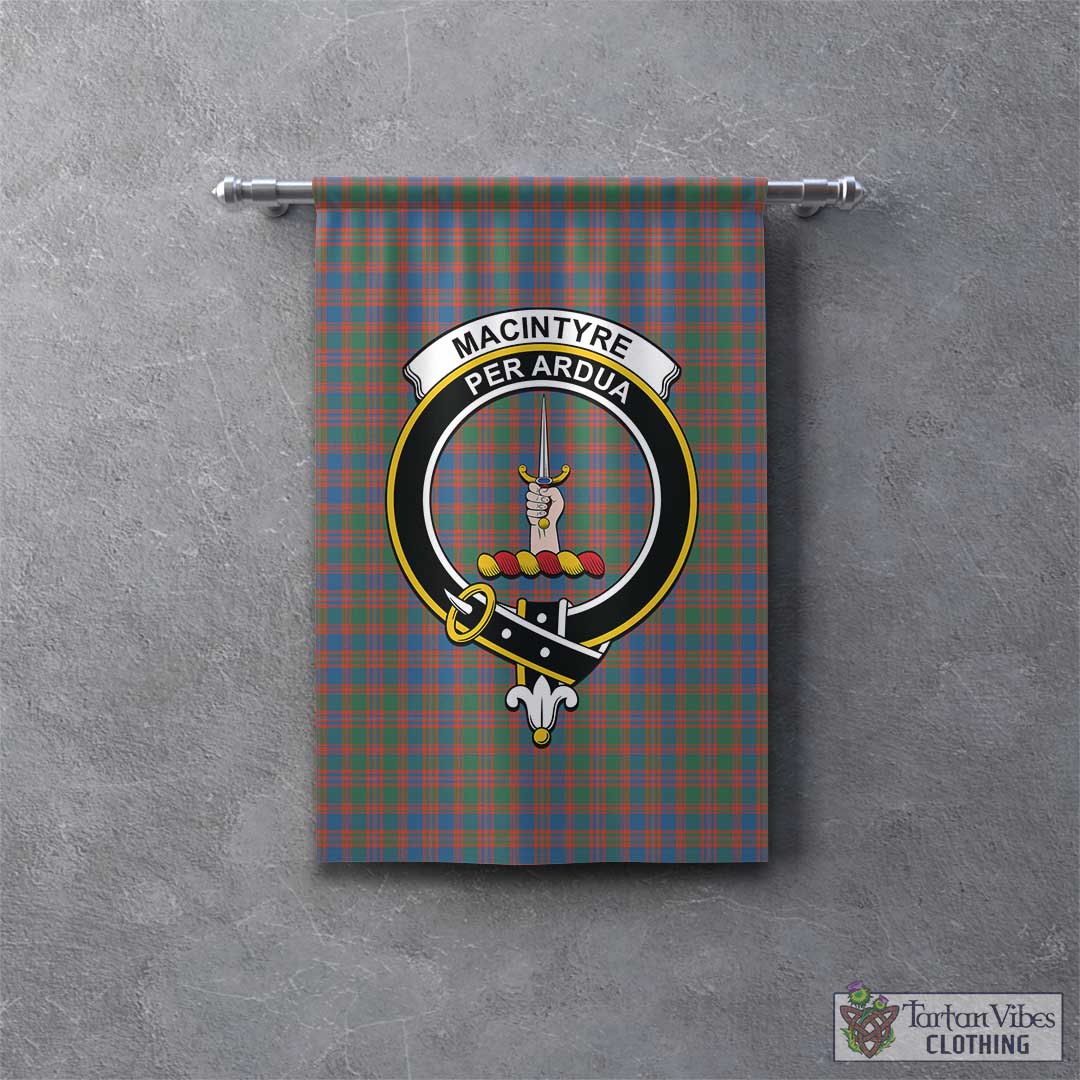 Tartan Vibes Clothing MacIntyre Ancient Tartan Gonfalon, Tartan Banner with Family Crest