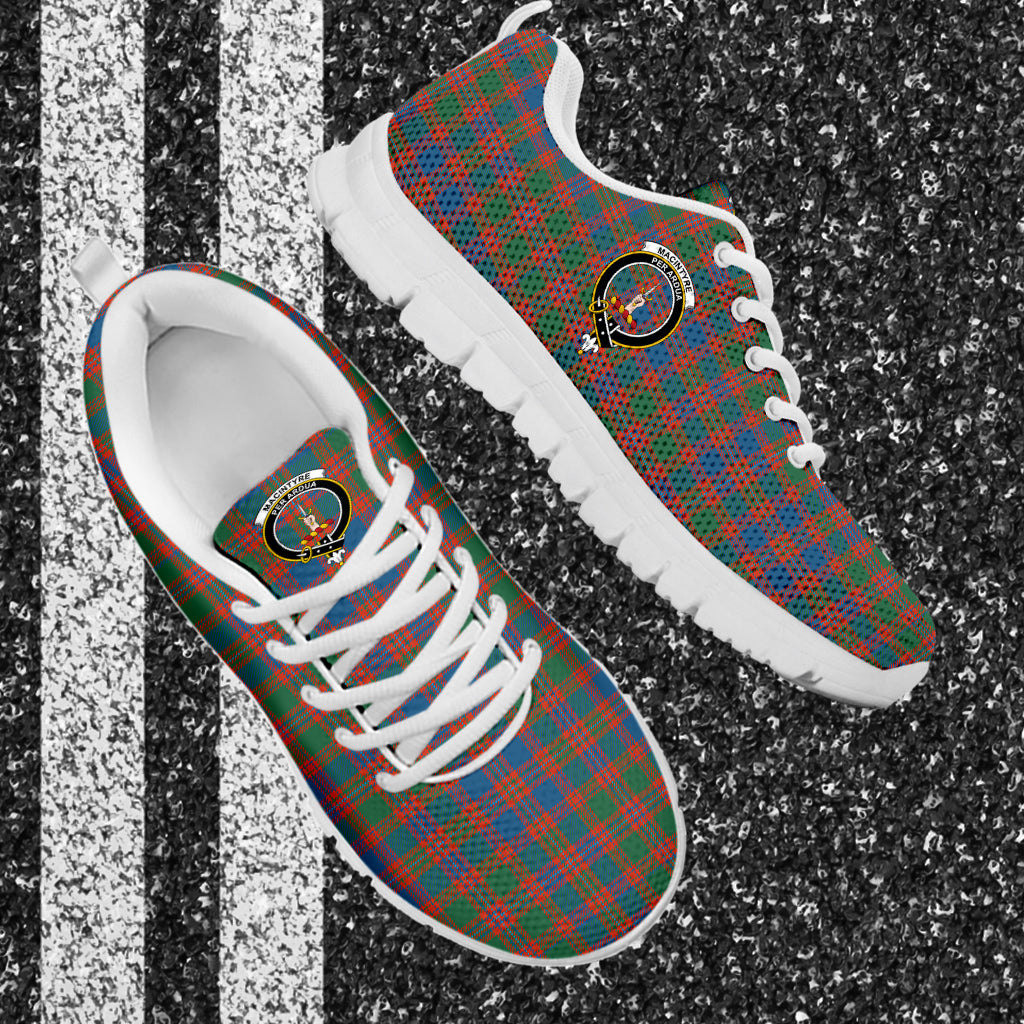 MacIntyre Ancient Tartan Sneakers with Family Crest - Tartan Vibes Clothing