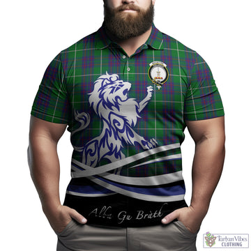 MacIntyre Hunting Tartan Polo Shirt with Alba Gu Brath Regal Lion Emblem