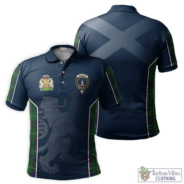 MacIntyre Hunting Tartan Men's Polo Shirt with Family Crest and Lion Rampant Vibes Sport Style