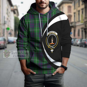 MacIntyre Hunting Tartan Hoodie with Family Crest Circle Style