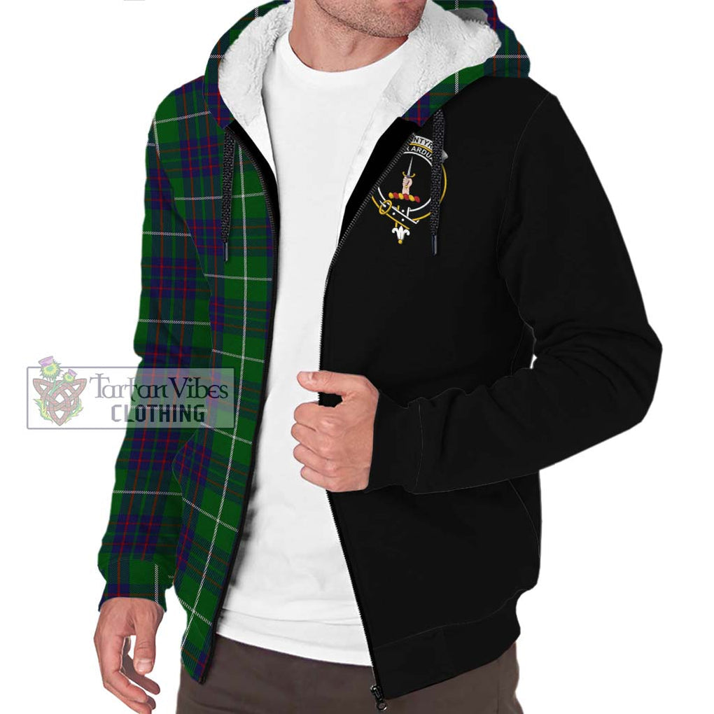 MacIntyre Hunting Tartan Sherpa Hoodie with Family Crest and Half Of Me Style Unisex S - Tartanvibesclothing Shop