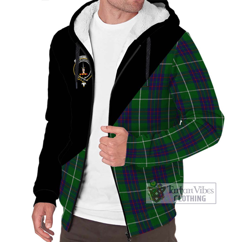 MacIntyre Hunting Tartan Sherpa Hoodie with Family Crest and Military Logo Style Unisex S - Tartanvibesclothing Shop