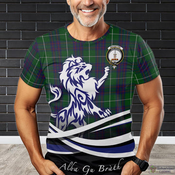 MacIntyre Hunting Tartan T-Shirt with Alba Gu Brath Regal Lion Emblem
