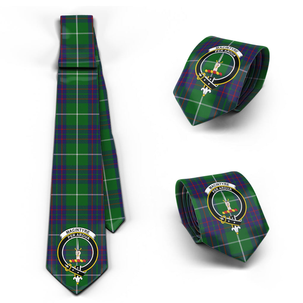 MacIntyre Hunting Tartan Classic Necktie with Family Crest Necktie One Size - Tartan Vibes Clothing