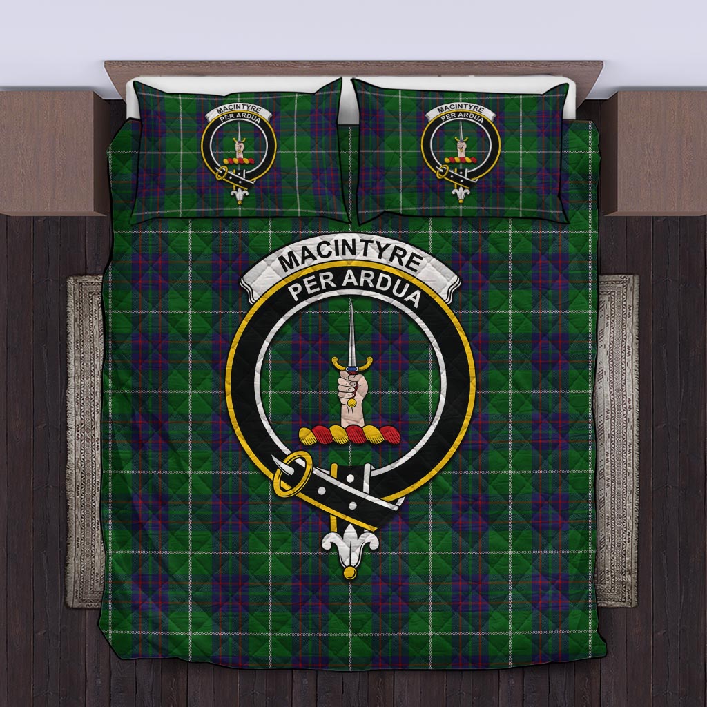 MacIntyre Hunting Tartan Quilt Bed Set with Family Crest Twin - Tartanvibesclothing