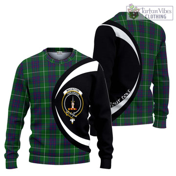 MacIntyre Hunting Tartan Ugly Sweater with Family Crest Circle Style