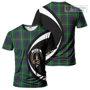 MacIntyre Hunting Tartan T-Shirt with Family Crest Circle Style