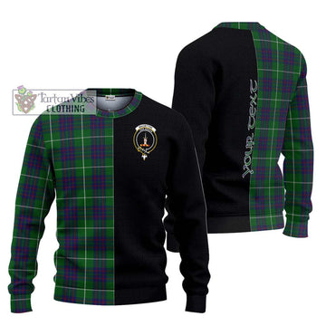 MacIntyre Hunting Tartan Ugly Sweater with Family Crest and Half Of Me Style