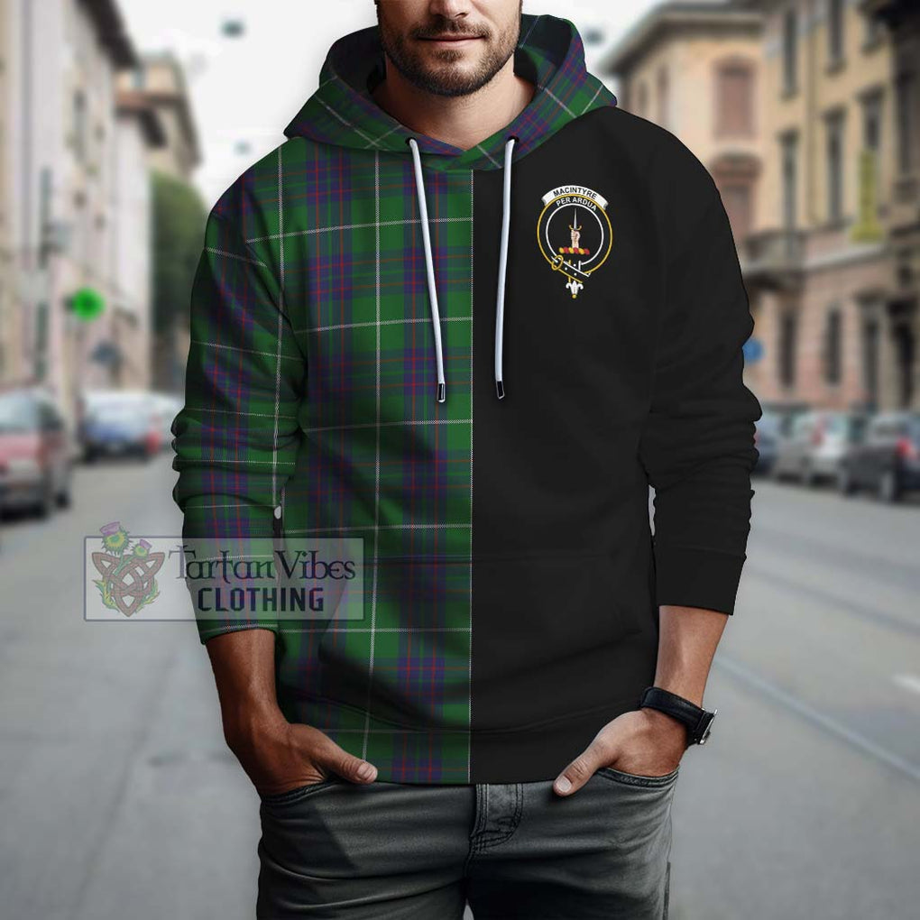 MacIntyre Hunting Tartan Hoodie with Family Crest and Half Of Me Style Zip Hoodie - Tartanvibesclothing Shop