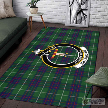 MacIntyre Hunting Tartan Area Rug with Family Crest