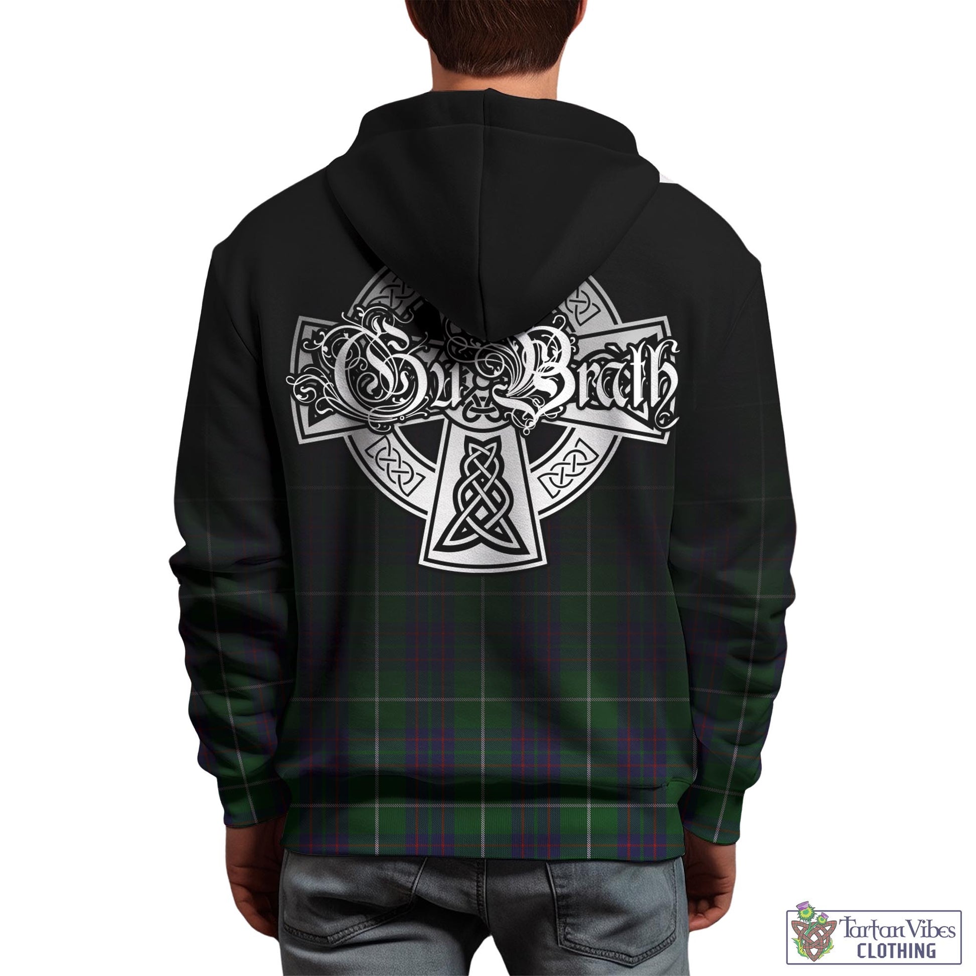 Tartan Vibes Clothing MacIntyre Hunting Tartan Hoodie Featuring Alba Gu Brath Family Crest Celtic Inspired