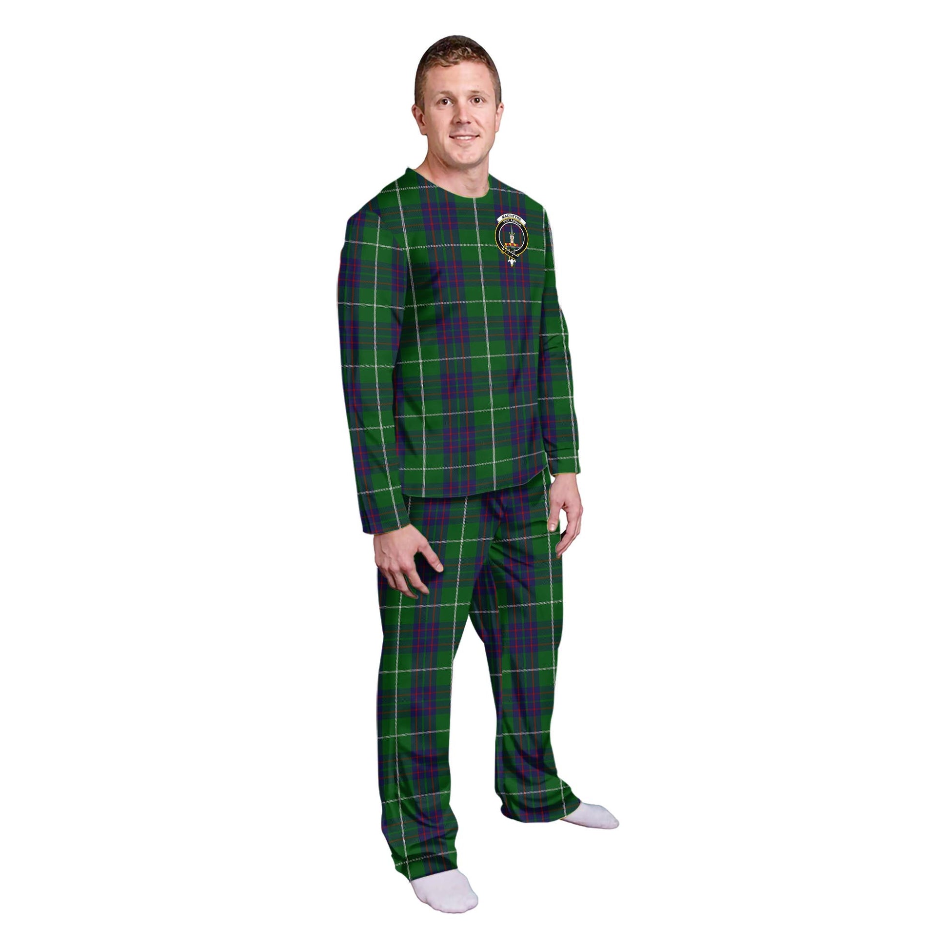 MacIntyre Hunting Tartan Pajamas Family Set with Family Crest - Tartanvibesclothing
