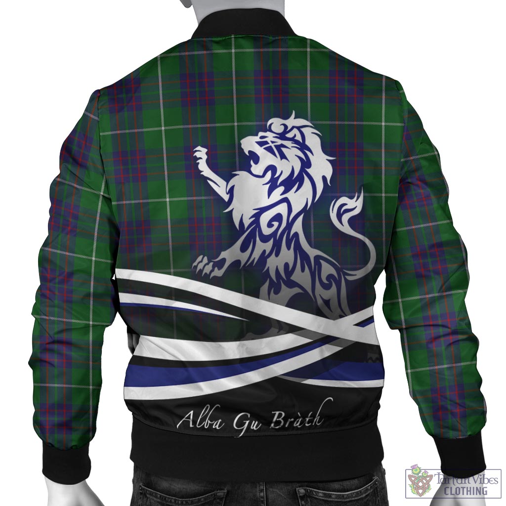 Tartan Vibes Clothing MacIntyre Hunting Tartan Bomber Jacket with Alba Gu Brath Regal Lion Emblem
