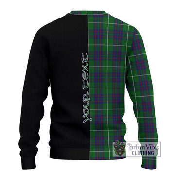 MacIntyre Hunting Tartan Ugly Sweater with Family Crest and Half Of Me Style