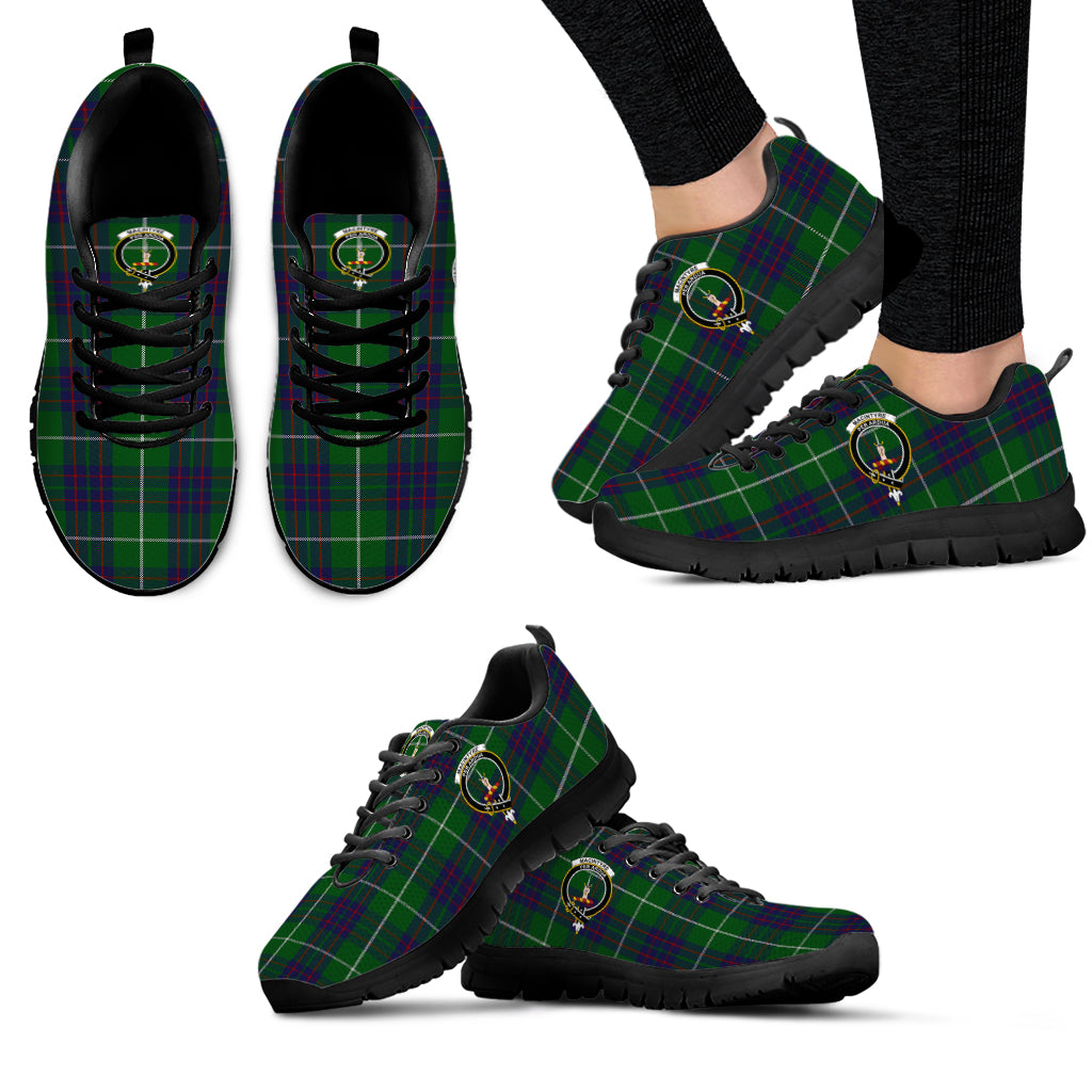 MacIntyre Hunting Tartan Sneakers with Family Crest - Tartan Vibes Clothing