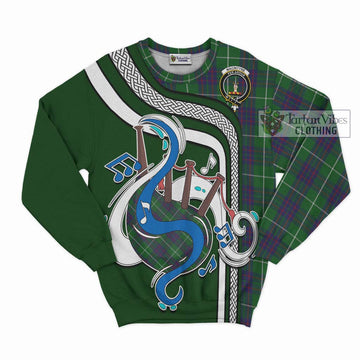 MacIntyre Hunting Tartan Sweatshirt with Epic Bagpipe Style