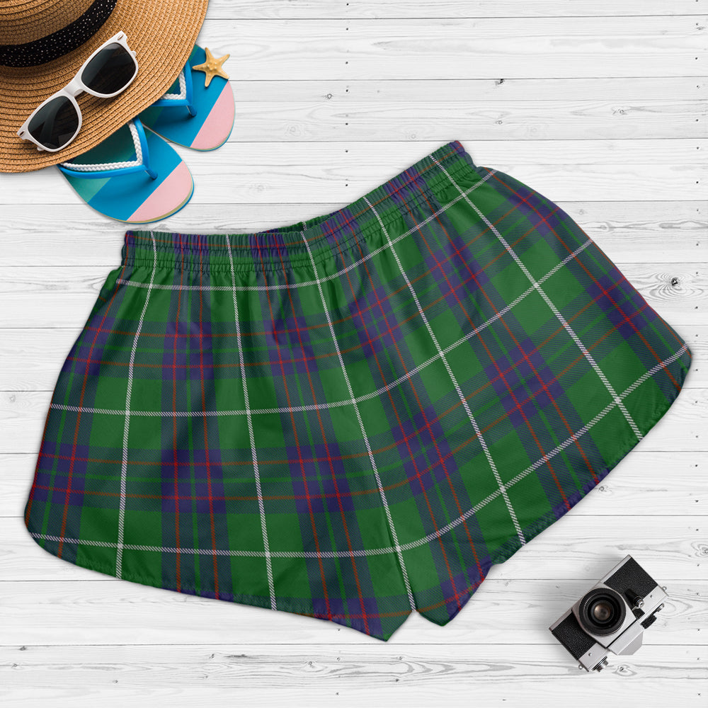 macintyre-hunting-tartan-womens-shorts-with-family-crest