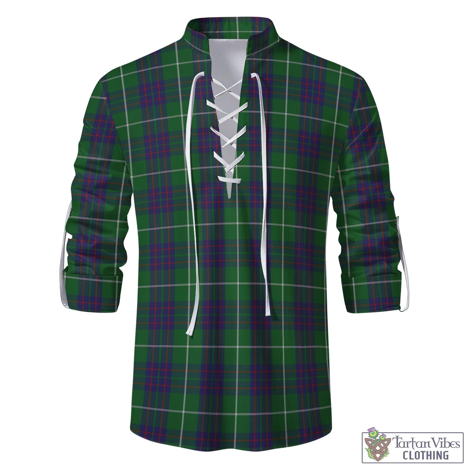 Tartan Vibes Clothing MacIntyre Hunting Tartan Men's Scottish Traditional Jacobite Ghillie Kilt Shirt