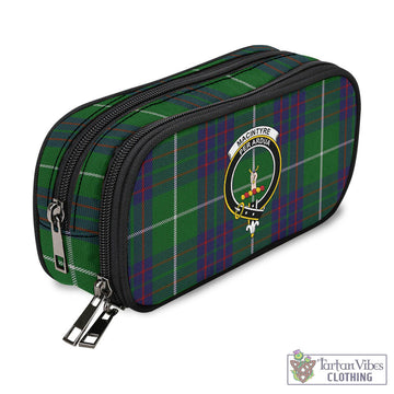 MacIntyre Hunting Tartan Pen and Pencil Case with Family Crest