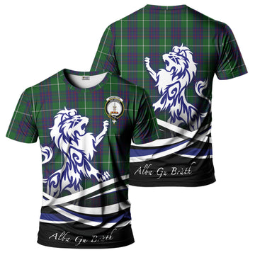 MacIntyre Hunting Tartan T-Shirt with Alba Gu Brath Regal Lion Emblem