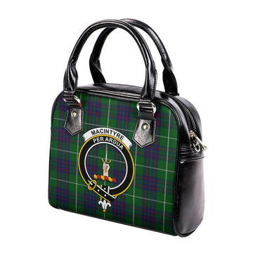 MacIntyre Hunting Tartan Shoulder Handbags with Family Crest