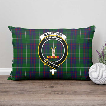 MacIntyre Hunting Tartan Pillow Cover with Family Crest