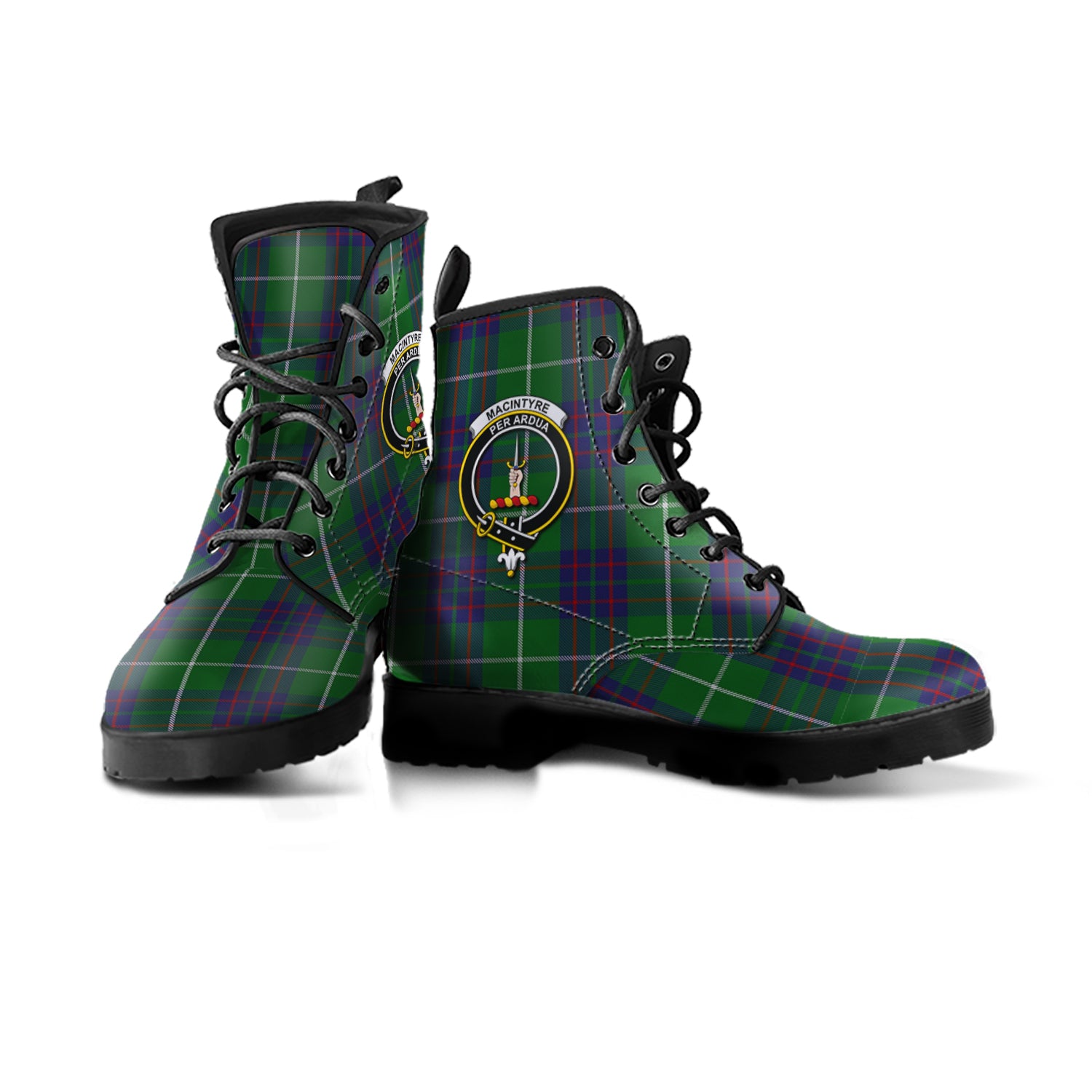 macintyre-hunting-tartan-leather-boots-with-family-crest