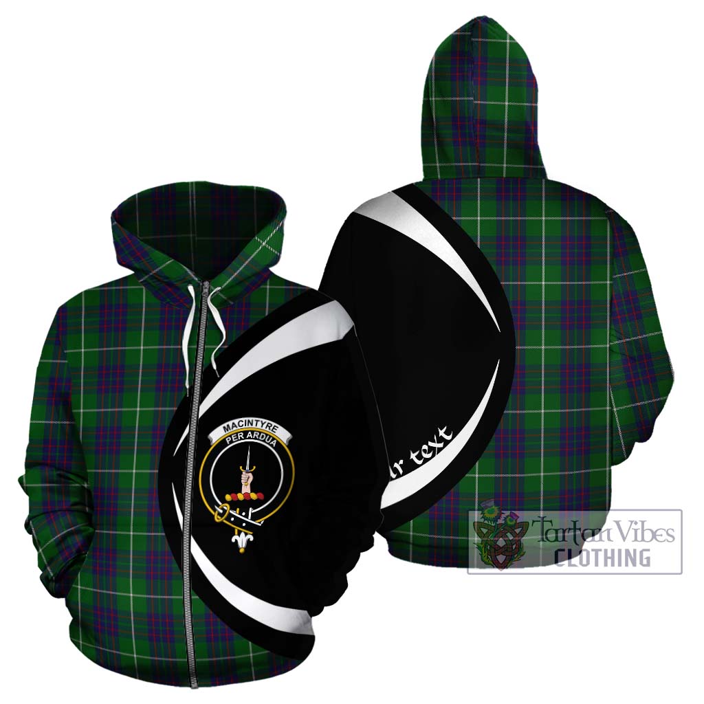 Tartan Vibes Clothing MacIntyre Hunting Tartan Hoodie with Family Crest Circle Style