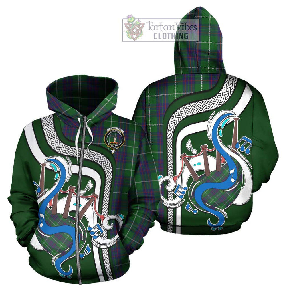 MacIntyre Hunting Tartan Hoodie with Epic Bagpipe Style - Tartanvibesclothing Shop