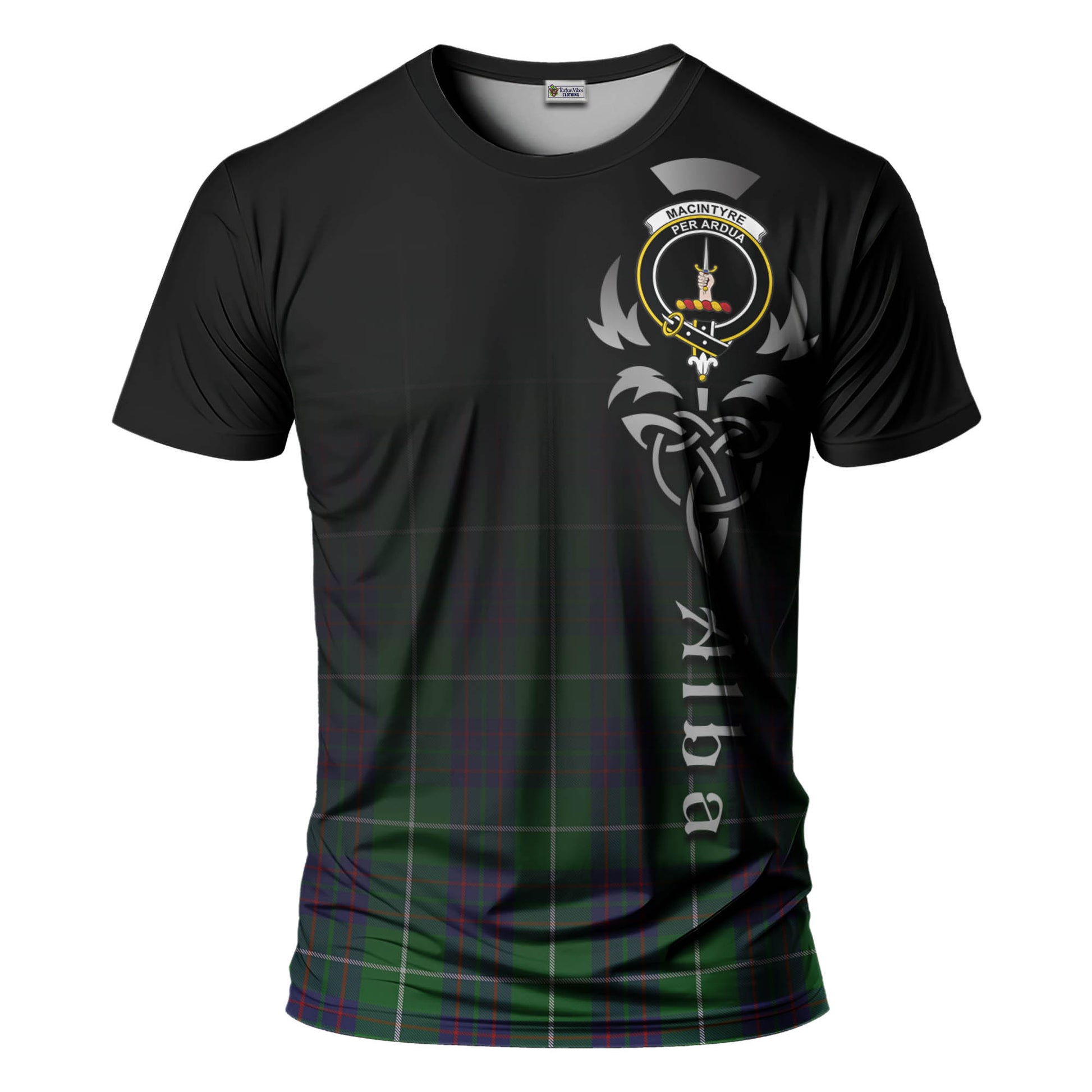 Tartan Vibes Clothing MacIntyre Hunting Tartan T-Shirt Featuring Alba Gu Brath Family Crest Celtic Inspired