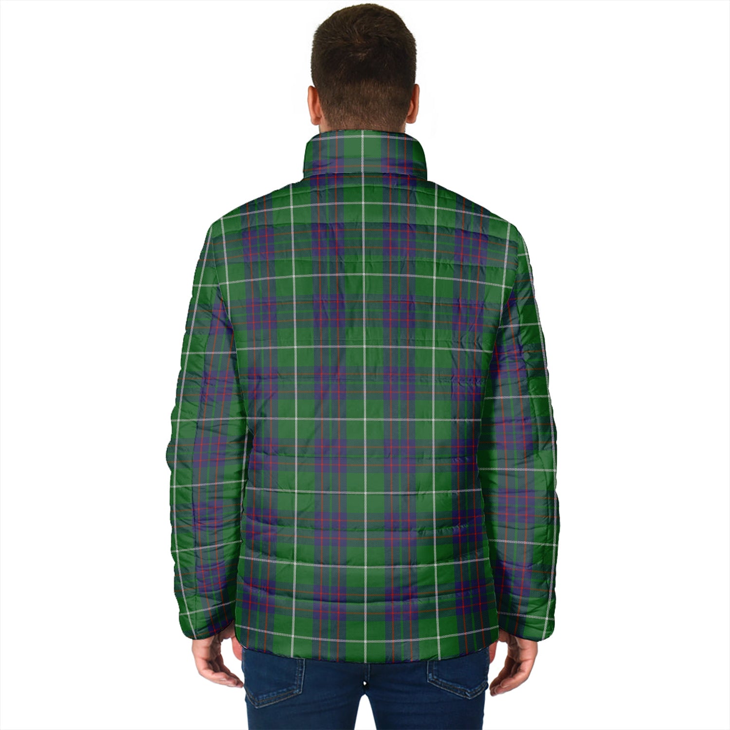 MacIntyre Hunting Tartan Padded Jacket with Family Crest - Tartan Vibes Clothing