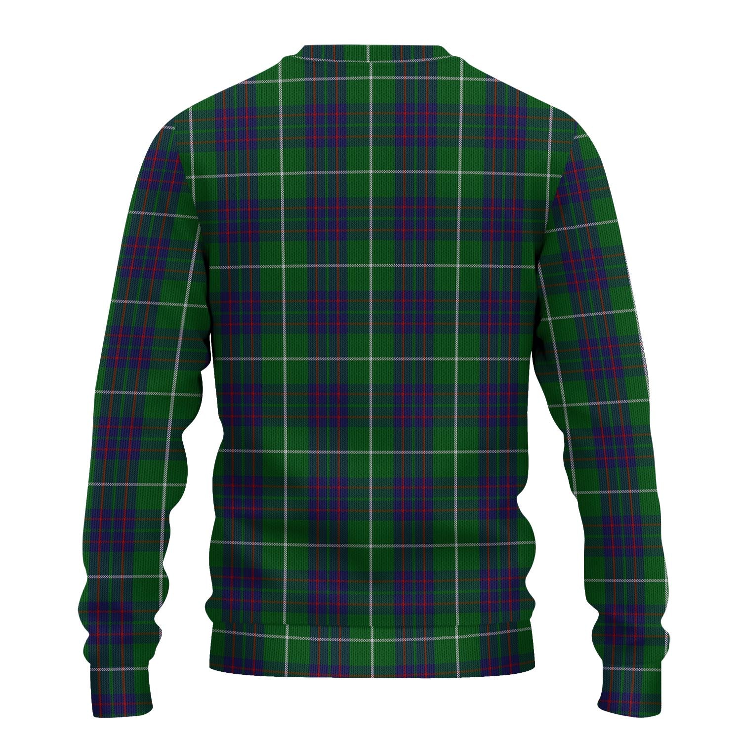MacIntyre Hunting Tartan Knitted Sweater with Family Crest - Tartanvibesclothing