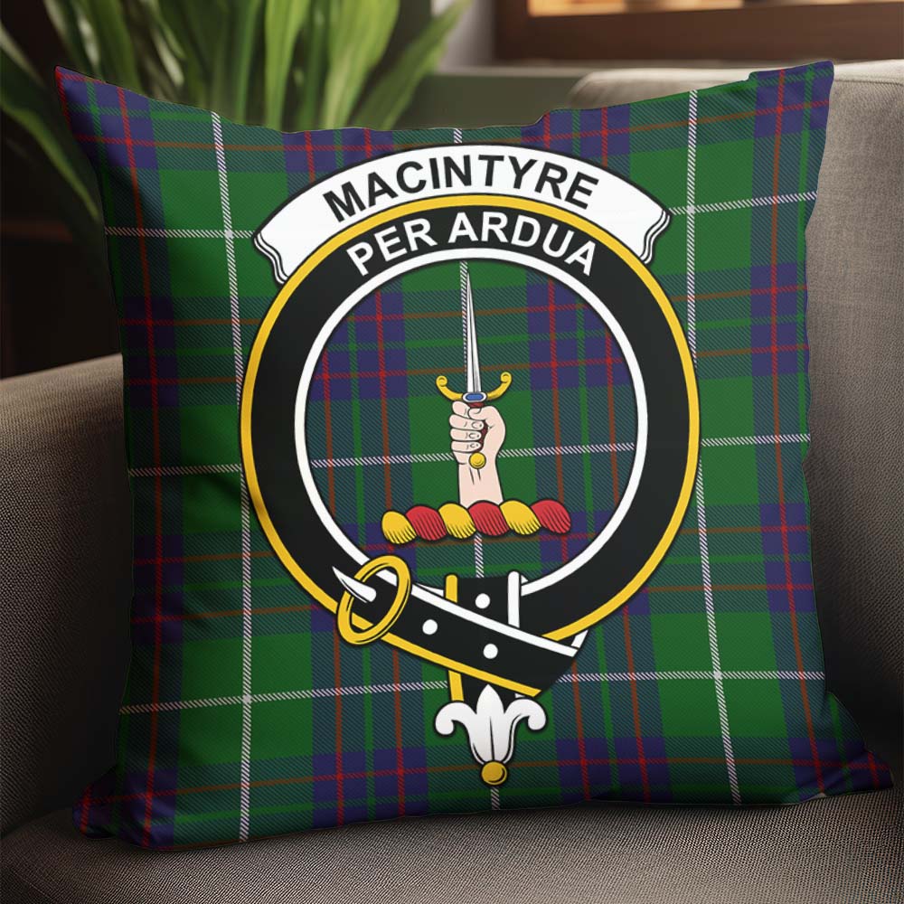 MacIntyre Hunting Tartan Pillow Cover with Family Crest - Tartanvibesclothing