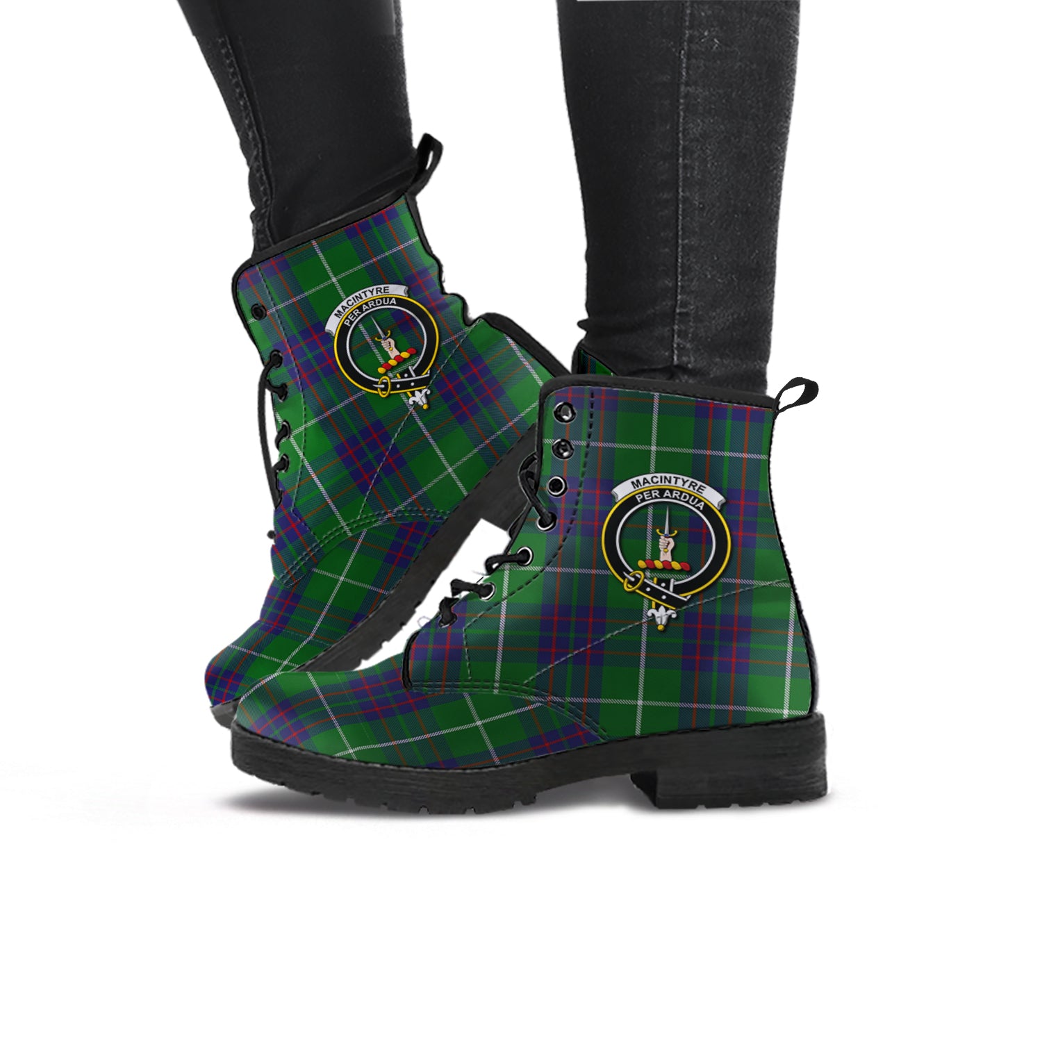 macintyre-hunting-tartan-leather-boots-with-family-crest