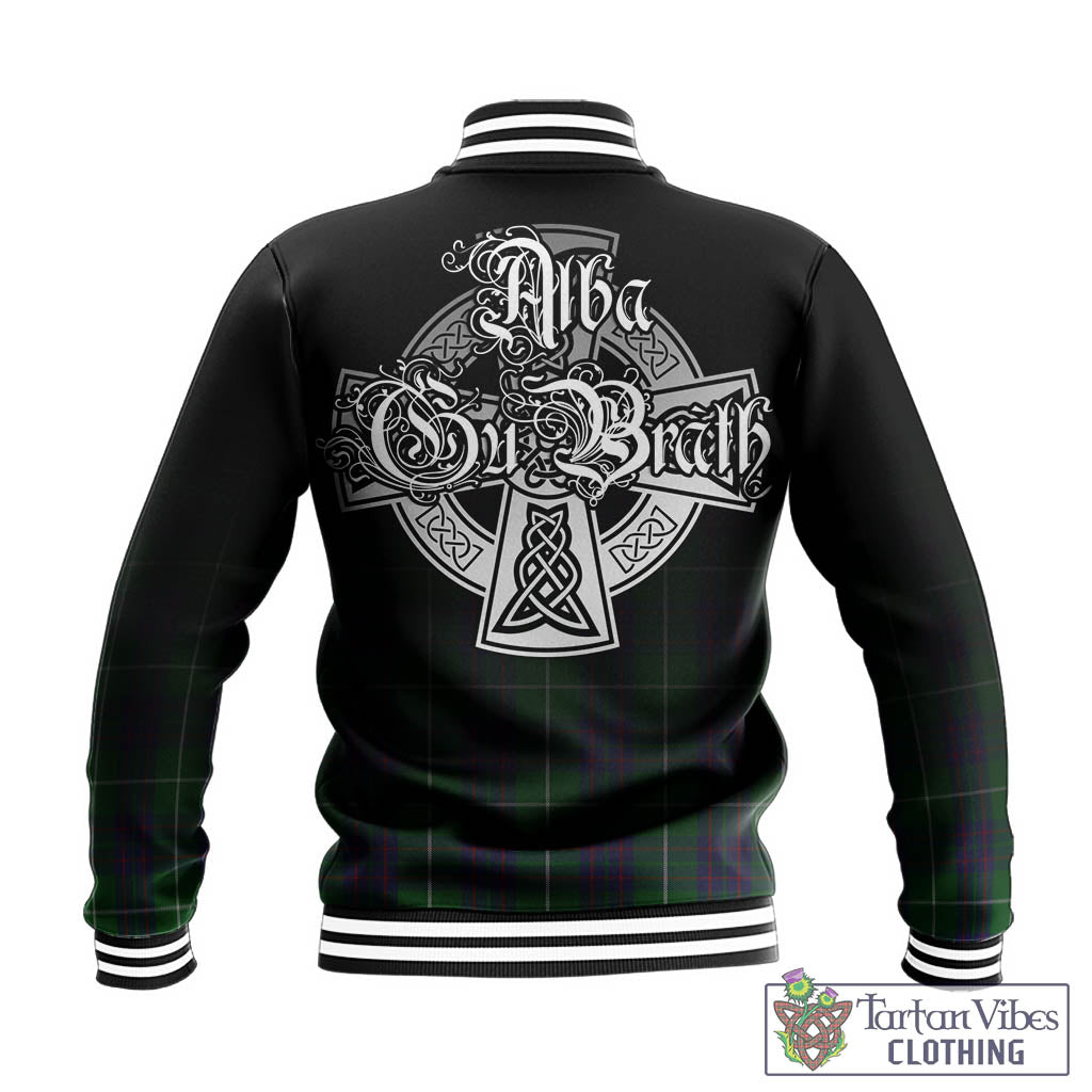 Tartan Vibes Clothing MacIntyre Hunting Tartan Baseball Jacket Featuring Alba Gu Brath Family Crest Celtic Inspired