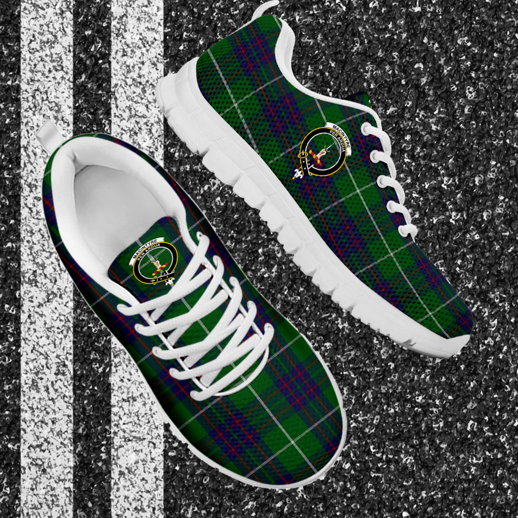 MacIntyre Hunting Tartan Sneakers with Family Crest - Tartan Vibes Clothing