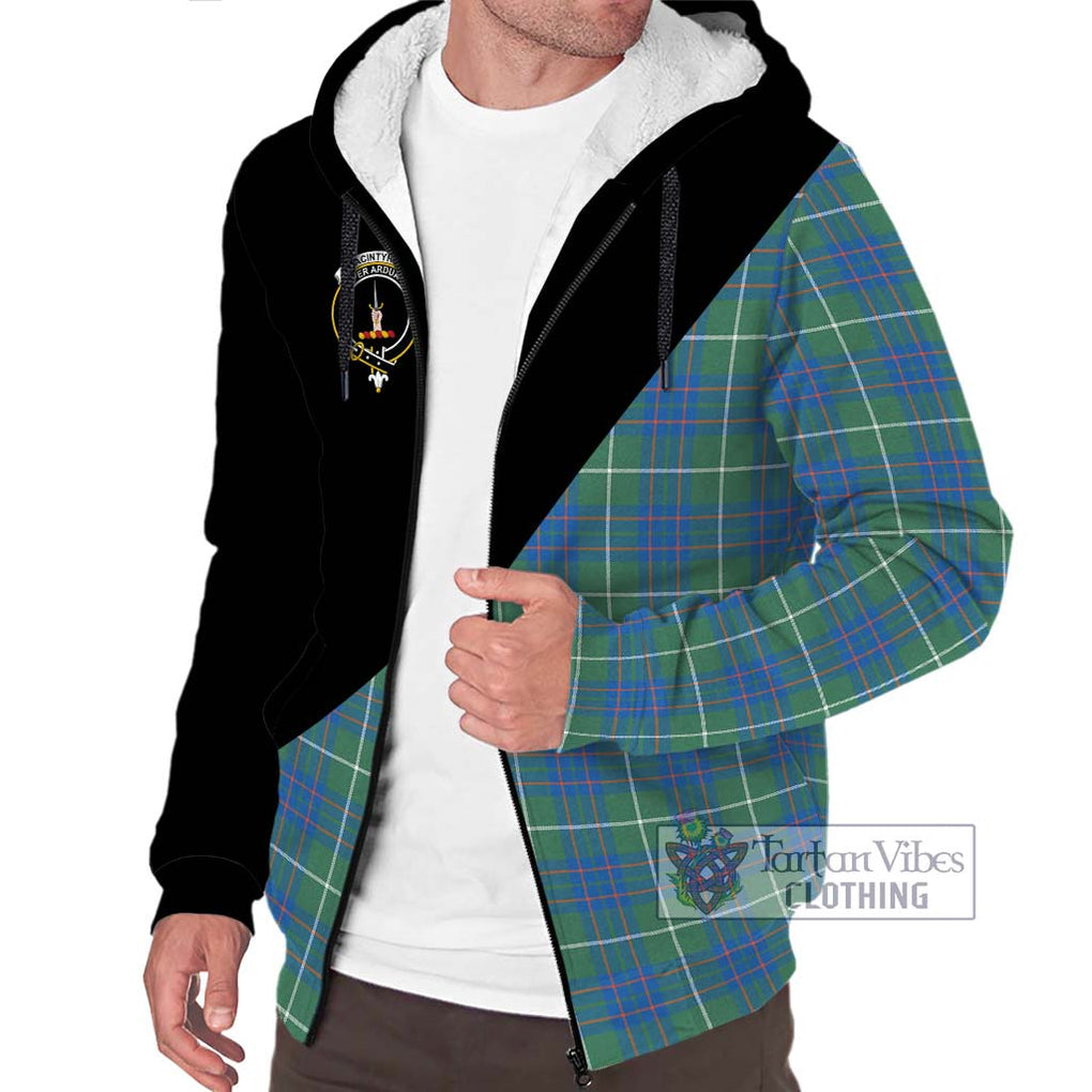 MacIntyre Hunting Ancient Tartan Sherpa Hoodie with Family Crest and Military Logo Style Unisex S - Tartanvibesclothing Shop