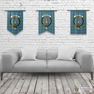 MacIntyre Hunting Ancient Tartan Gonfalon, Tartan Banner with Family Crest