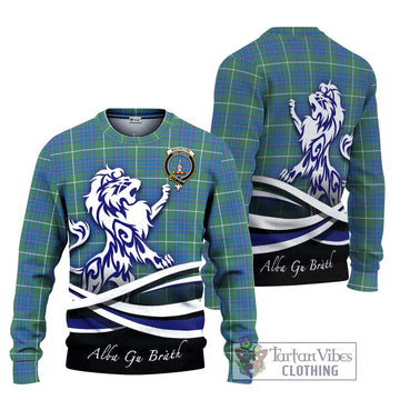 MacIntyre Hunting Ancient Tartan Ugly Sweater with Alba Gu Brath Regal Lion Emblem