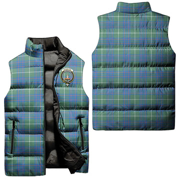 MacIntyre Hunting Ancient Tartan Sleeveless Puffer Jacket with Family Crest