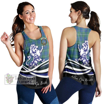 MacIntyre Hunting Ancient Tartan Women's Racerback Tanks with Alba Gu Brath Regal Lion Emblem