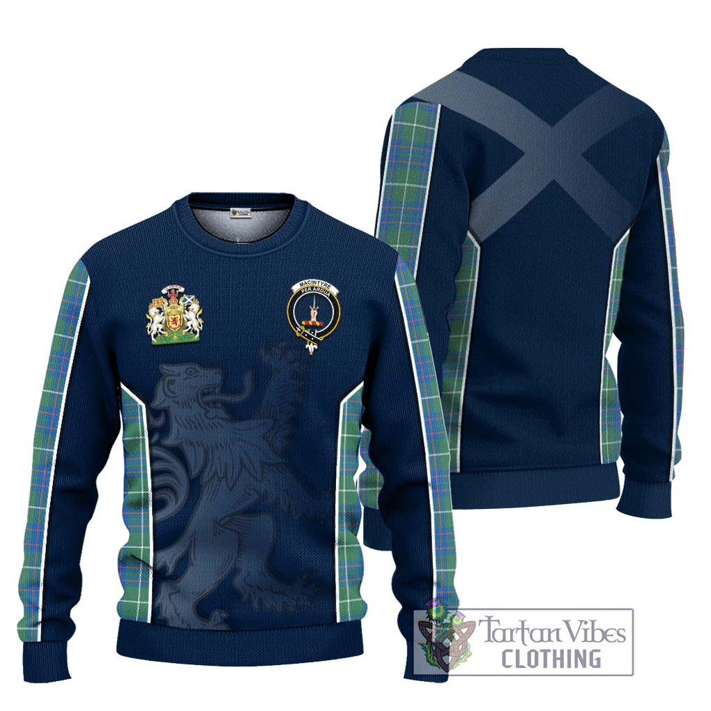 MacIntyre Hunting Ancient Tartan Knitted Sweater with Family Crest and Lion Rampant Vibes Sport Style Unisex - Tartan Vibes Clothing