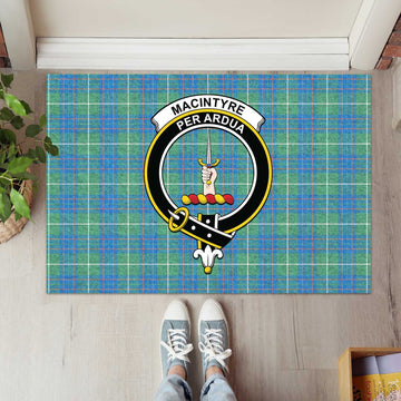 MacIntyre Hunting Ancient Tartan Door Mat with Family Crest